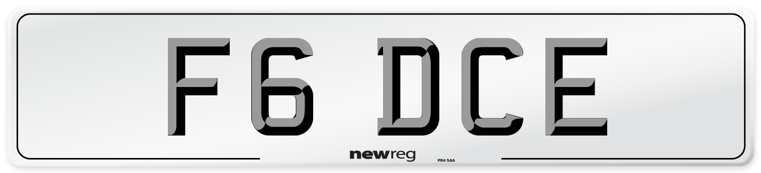 F6 DCE Number Plate from New Reg